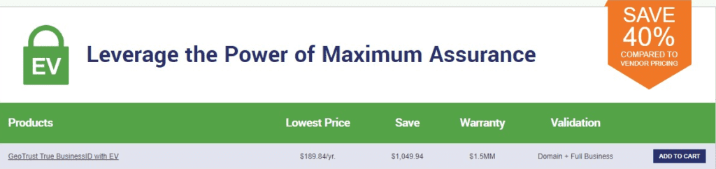 thesslstore.com pricing