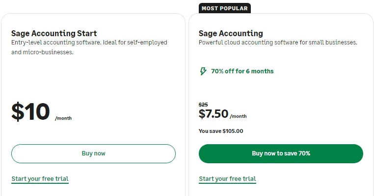 sage accounting software price