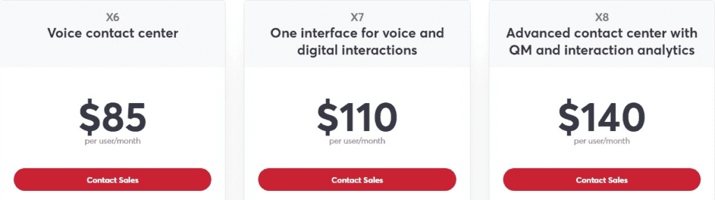 8x8 contact center pricing