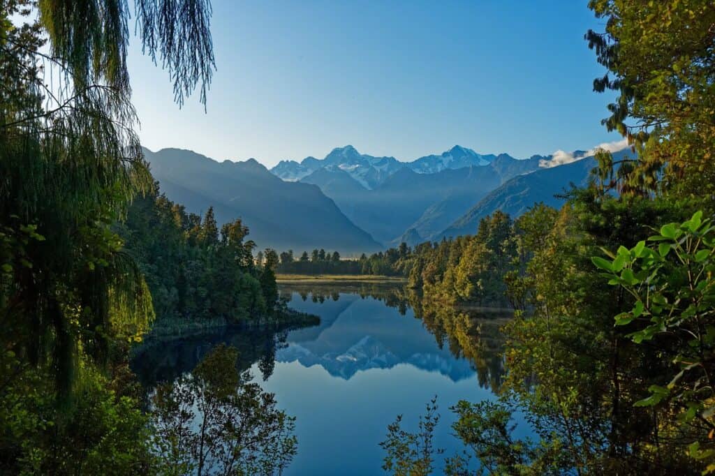 lake, mountains, landscape