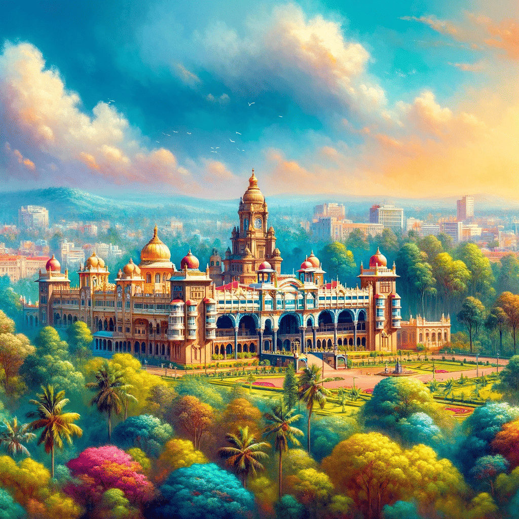 A picturesque view of the Bangalore Palace